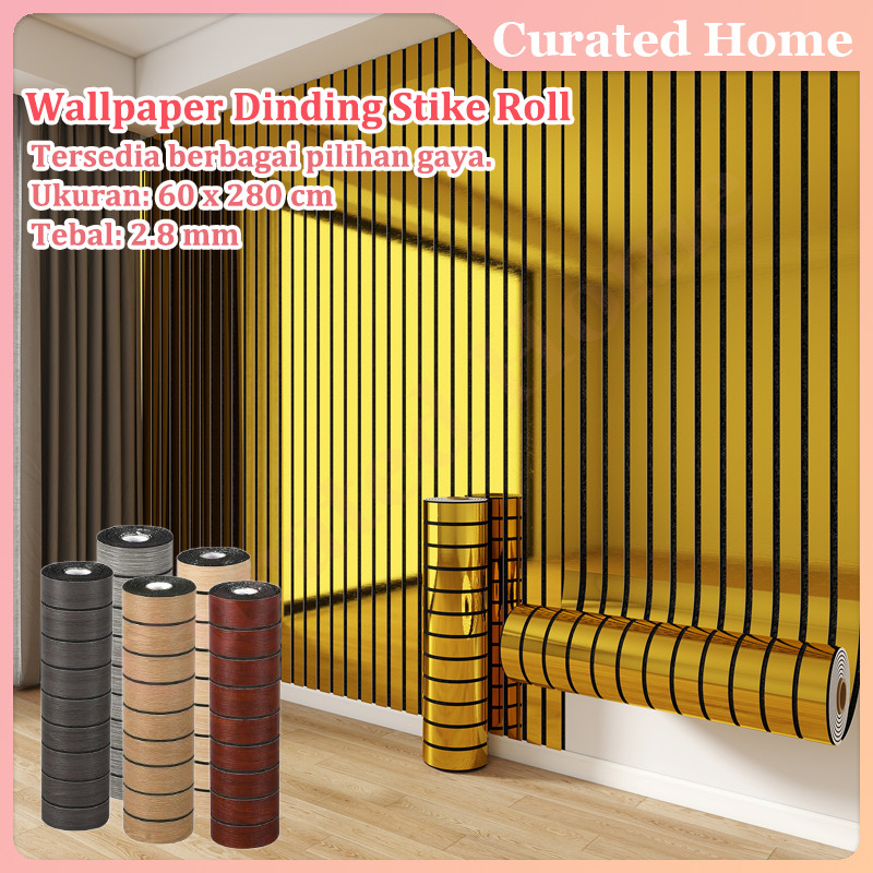 1roll isi 60 x 280CM Wallpaper 3D Stiker Dinding Motif Kayu Modern Dan Elegant Untuk Rumah Dan Cafe