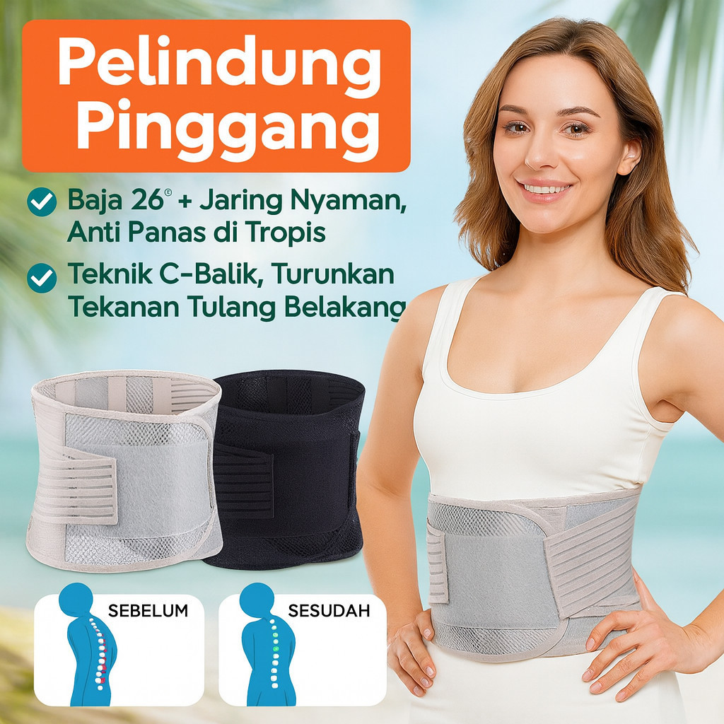 [ Kirim Cepat 24 Jam ] Korset Lumbar Terapi /Saraf Kejepit Korset Pinggang Tulang Belakang Orthopedi