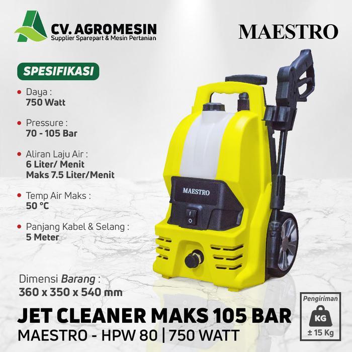 MESIN STEAM LISTRIK - JET CLEANER MAESTRO HPW80 Cuci Steam Mobil Motor