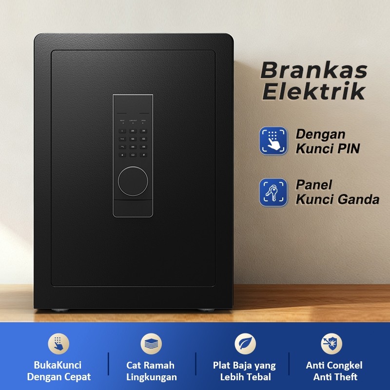 TERLARISBrankas Besi Digital Penyimpanan Uang Brankas56*40CM Uang Elektrik Brankas