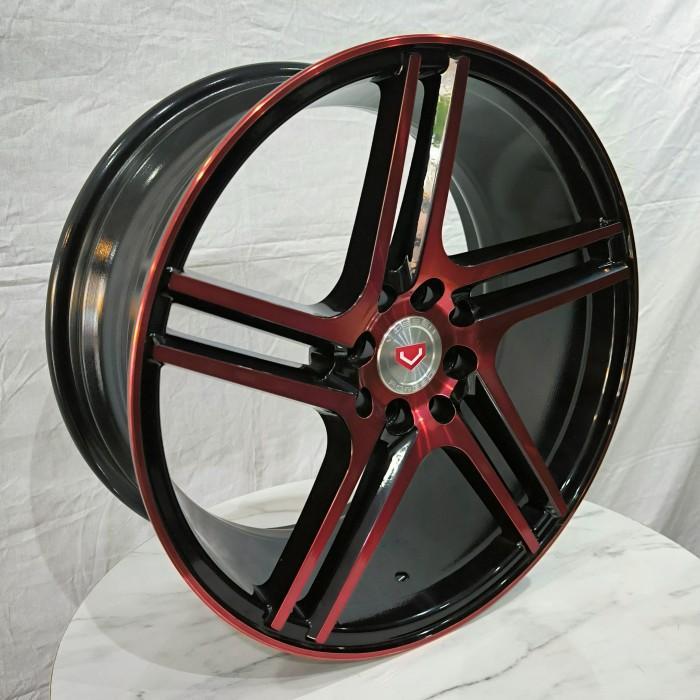 4p VELG VOSSEN 17x7.5 8H 100 / 114.3 et38 Black polish Red Ring 17 R17 lebar 7,5 inci lobang 4H 100 