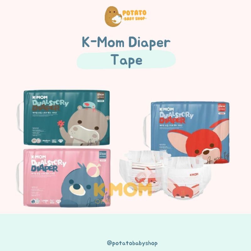 KMom Dual Story Diaper Tape ( Popok Bayi K-Mom Perekat S M L ) Kmom Diaper