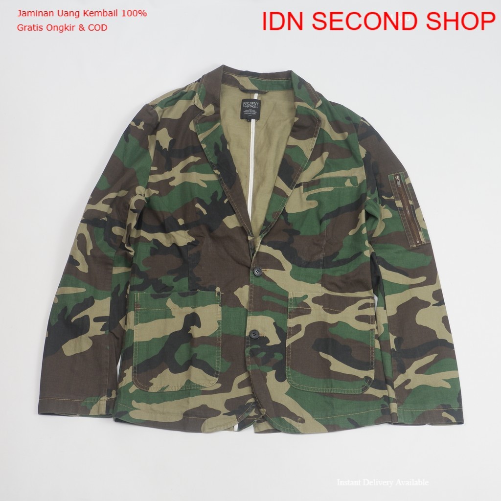 Browny Vintage Camouflage Blazer Jacket Military Style Preloved