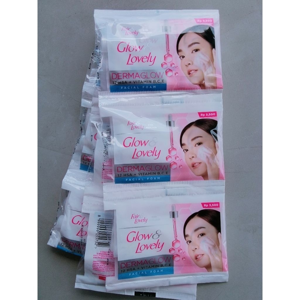 Glow & Lovely Facial Foam Sachet 9gr Renceng Isi 12Pcs//MG005