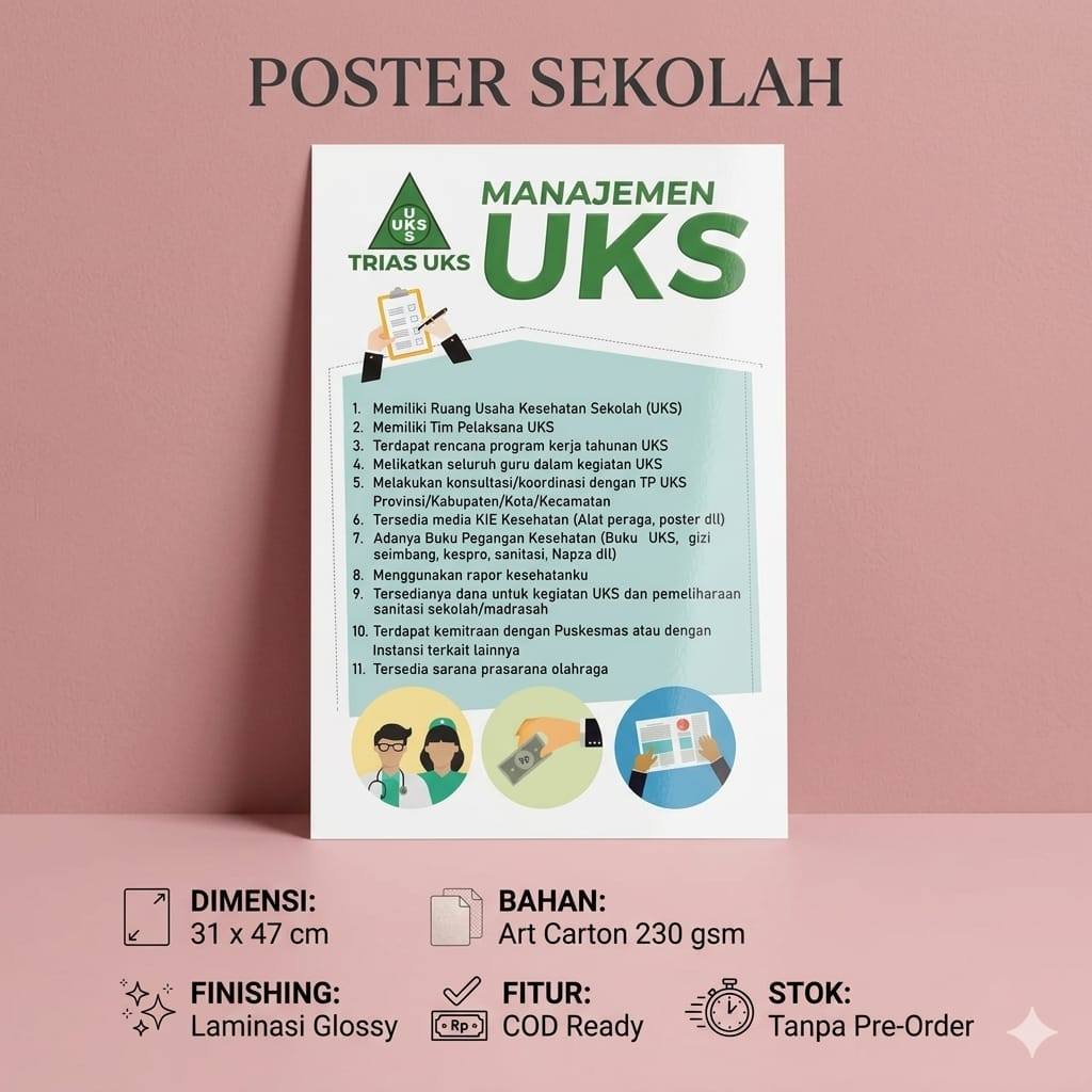 Poster Trias UKS - Manajemen UKS - Usaha Kesehatan Sekolah