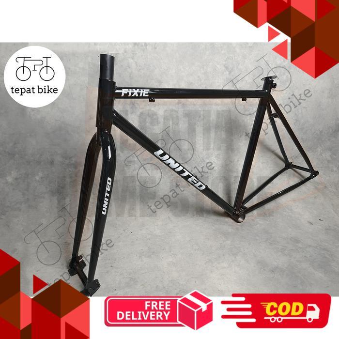 Frame Fork Fixie United Steel 700 x 490 - Black  -alca