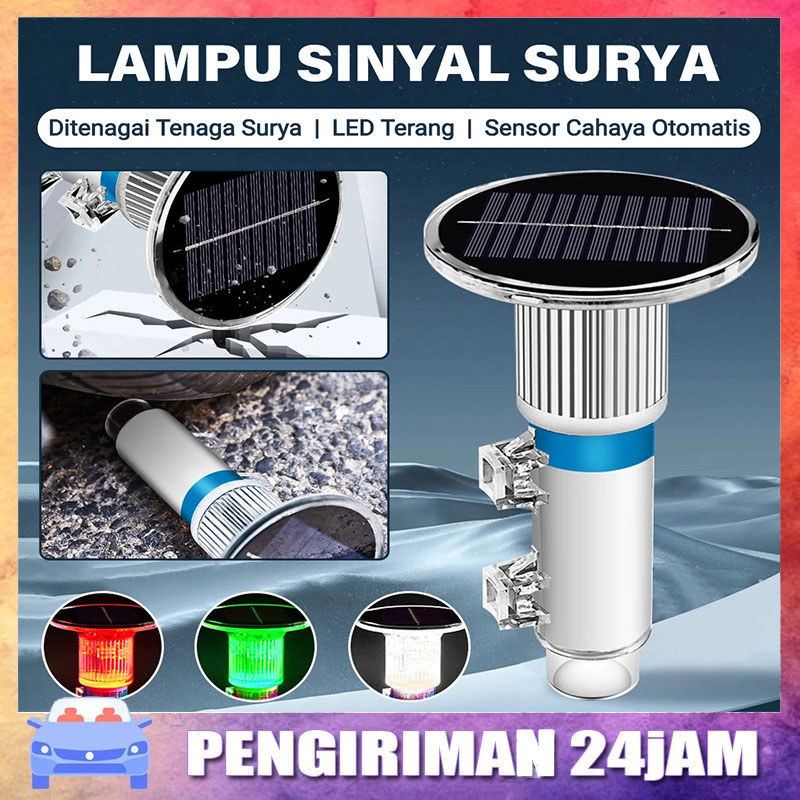 Lampu Suar Tenaga Surya LED Lampu Navigasi Kapal  Lampu Tanda Perahu Nelayan Lampu torpedo Lampu per