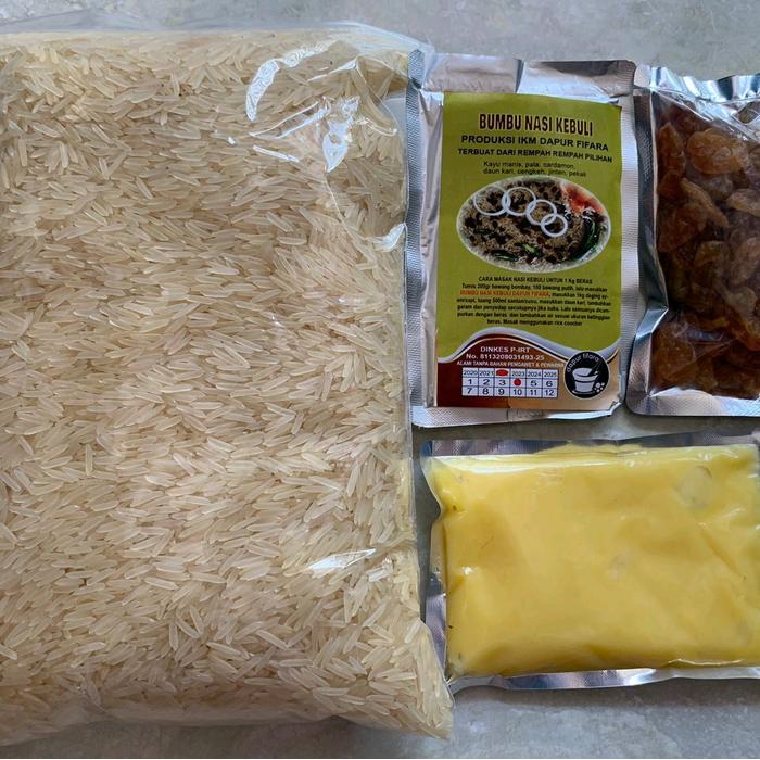 MURAH, paket BERAS 1kg,BUMBU DAPUR FIFARA KEBULI, BRIYANI,MANDHI,KABSAH,BUKHORI, 1 kg, bisa buat 12-