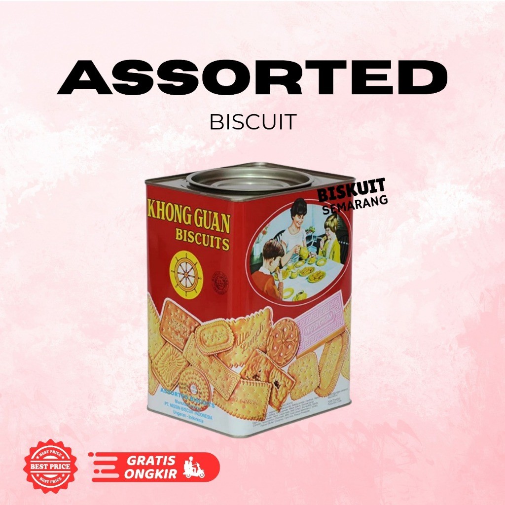 Khong Guan Assorted Red 1600 gr Biskuit Khong Guan Kaleng Kotak Untuk Hadiah