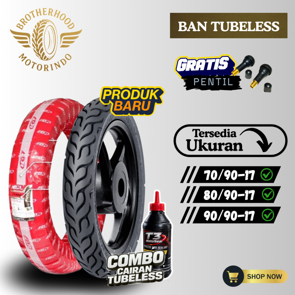 BAN FLEMMO PRO ( 70/90-17 / 80/90-17 / 90/90-17 ) TUBELESS  / BAN FLEMMO TUBLES / BAN MOTOR RING 17 