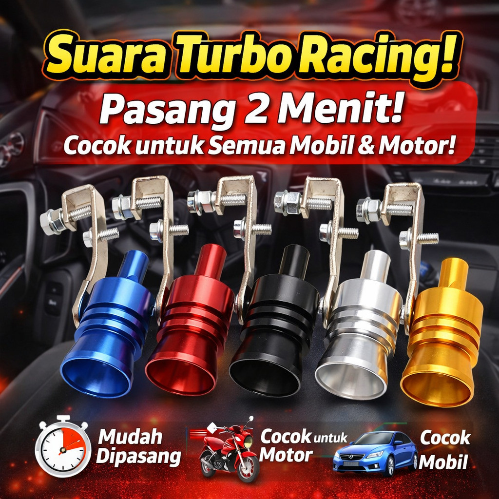 [Suara Turbo Racing] Peluit Knalpot untuk Mobil dan Motor / Peluit Turbo Modifikasi /Peredam Suara T