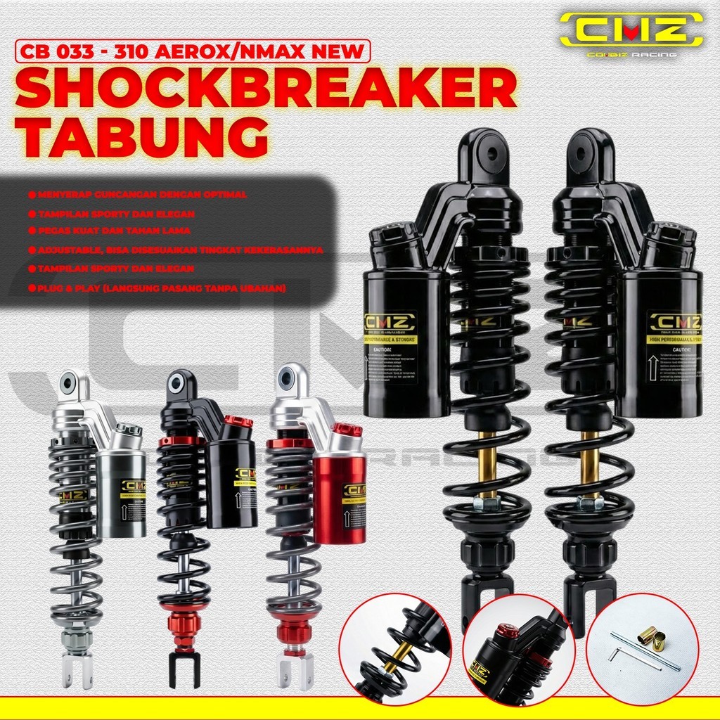 Shockbreaker Shock Skok Belakang Universal CMZ 033 Motor Matic Bebek Sport Mio Beat Scoopy Genio Var