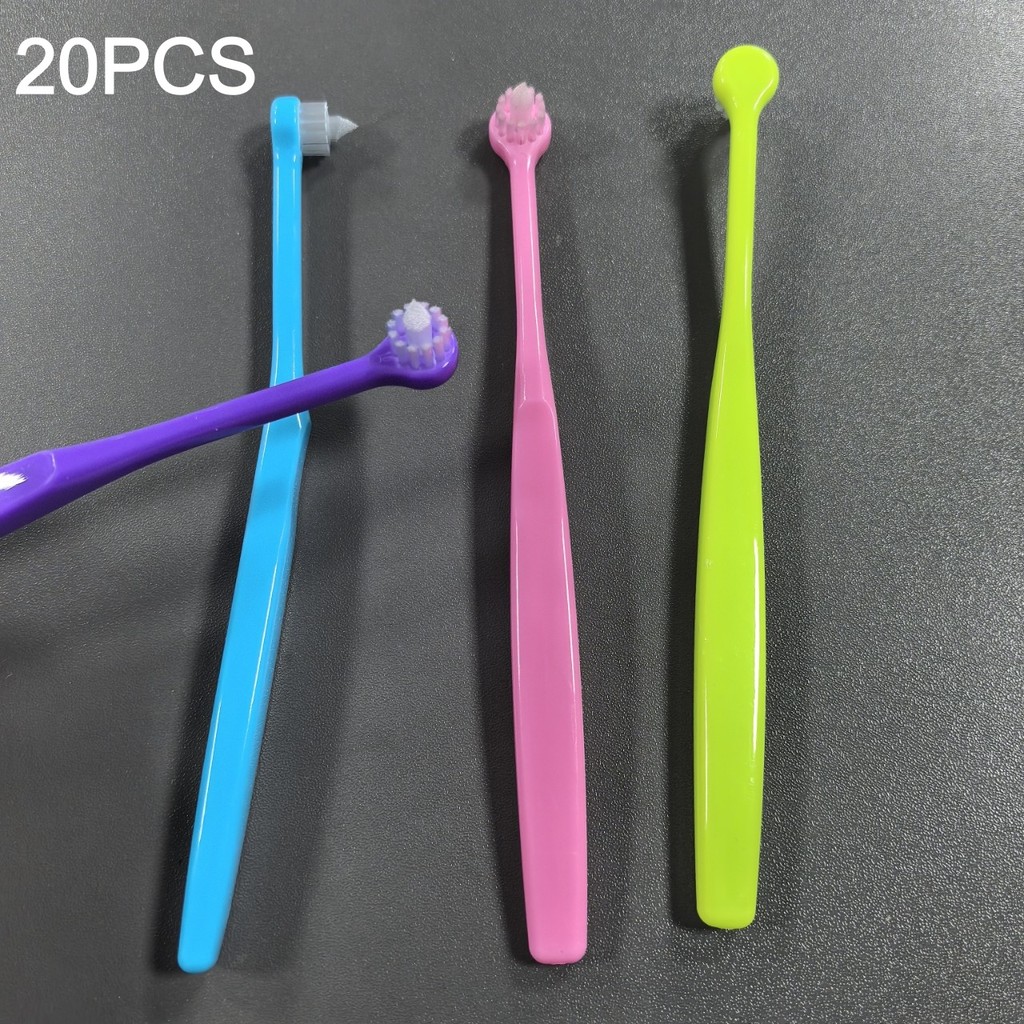 20Pieces Tuft Toothbrush Tufted End-tuft Soft Trim Single Compact Interdental for Detail Cleaning Ta