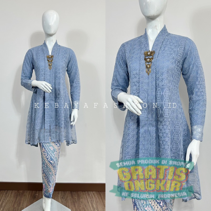 Kebaya Kartini Tunik Modern / Kartini Brokat ethnic Non Gliter / Kebaya Modern / Kebaya Kartini Floy