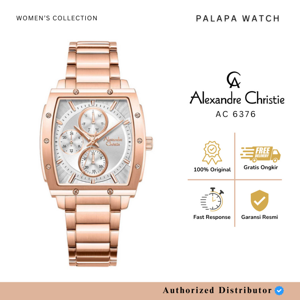 Jam Tangan Wanita Alexandre Christie AC 6376 / ac6376 / 6376 Rantai Original