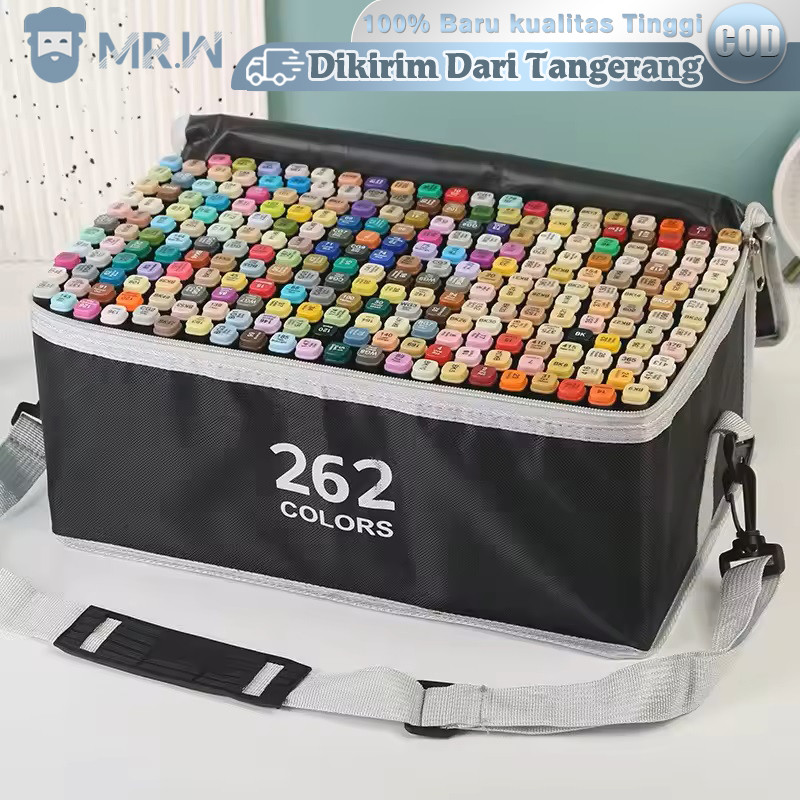 Twin Marker Spidol 262pcs Colors Spidol Set Sketch Marker Spidol Dual Side Fine Art Marker