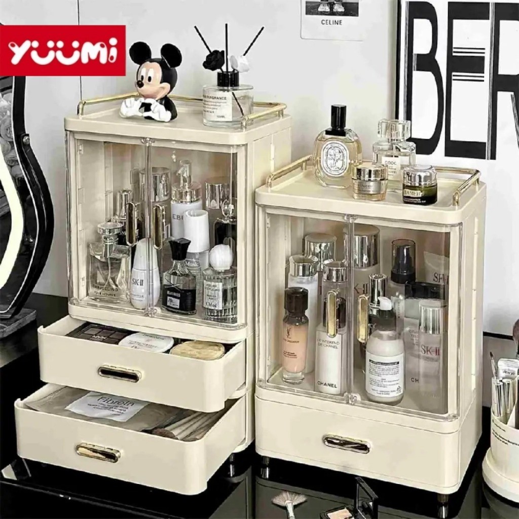 V GLOW - Rak Kosmetik Rak Skincare Kotak Make Up Drawer Organizer Magnetik Etalase Akrilik Transpara