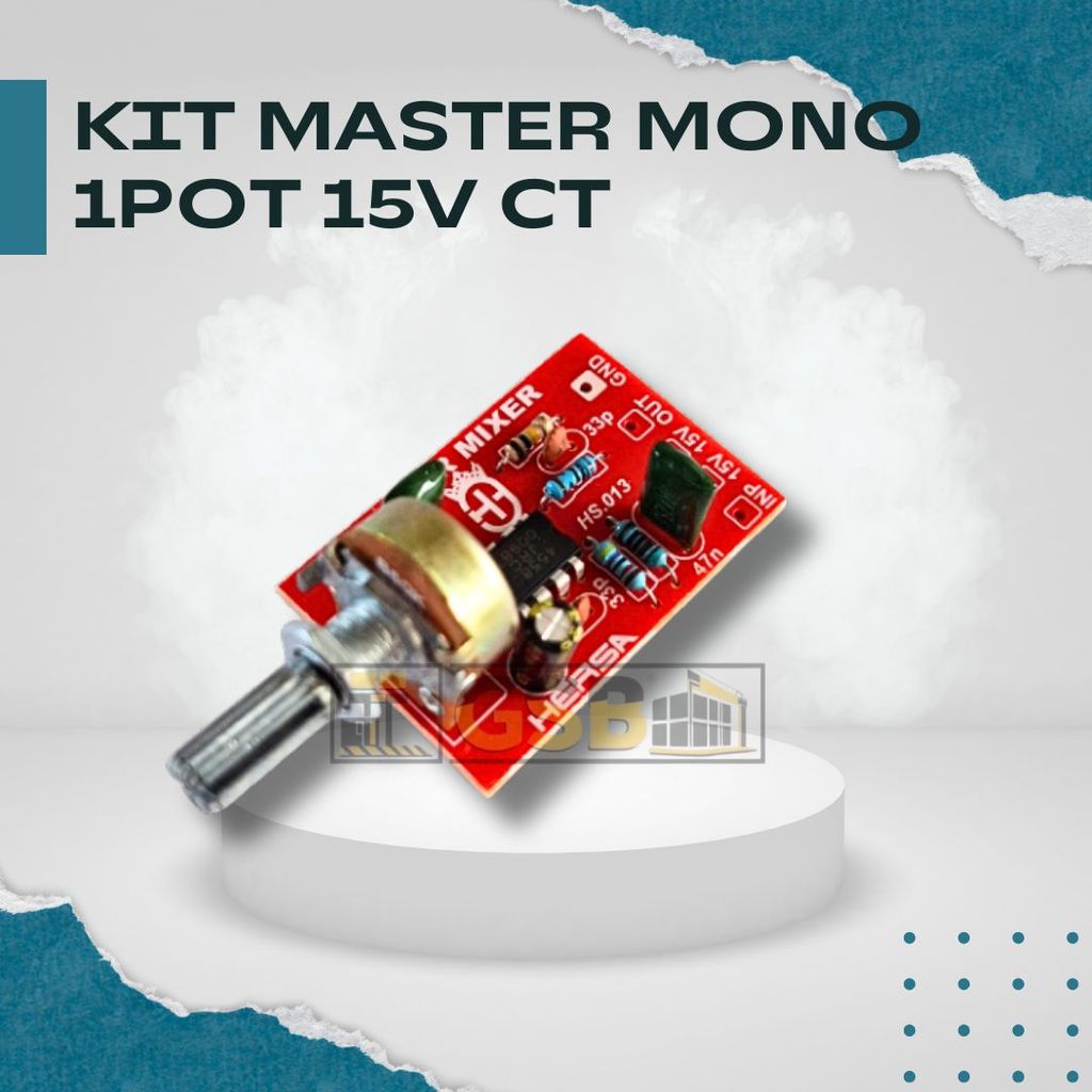Modul Preamp Master Volume Mono Single Potensio Menggunakan IC JRC4558 Tegangan 15V DC CT