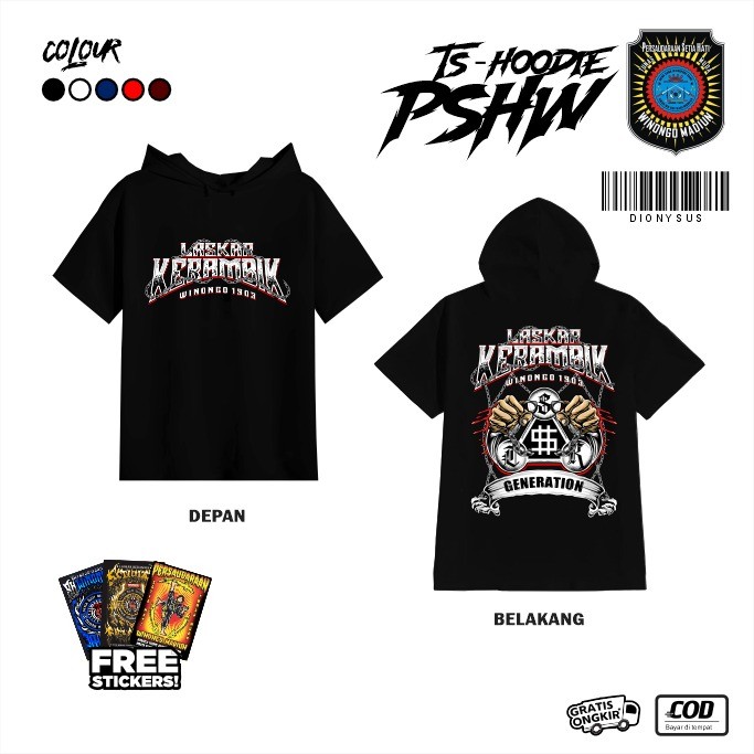 TS Hoodie Jaket Jumper Pencak Silat PSHW Laskar Kerambik Desain Terbaru  Sablon DTF Pria Wanita Hita