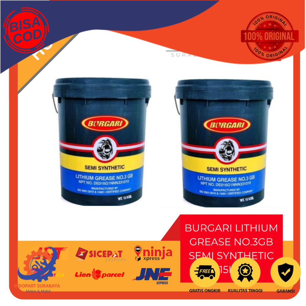 BURGARI - grease burgari lithium grease no.3gb semi synthetic - 15kg (harga/pcs)