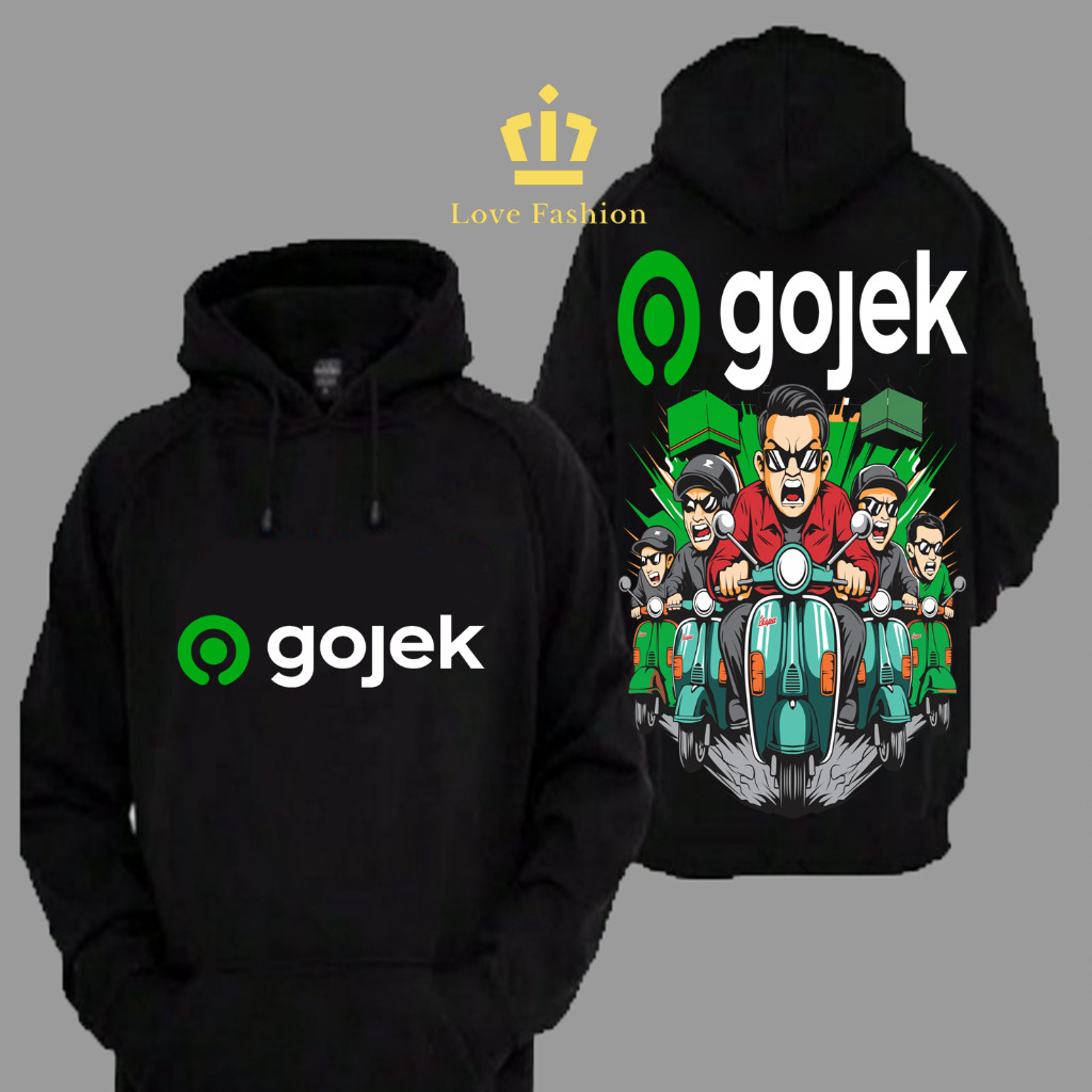 Sweater Hoodie Distro GOJEK Go-Ride Ekspedisi Xpress Kurir Paket Campagin COD Premium Terbaru