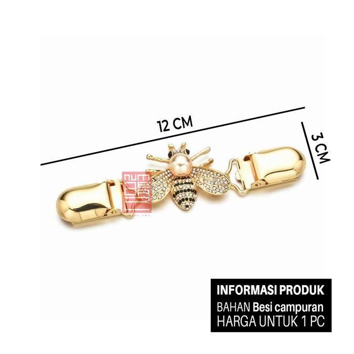 (Style Mall.id) Klip cardigan aksesoris kerah kemeja bros penjepit kardigan bunga pin - Klip golden 