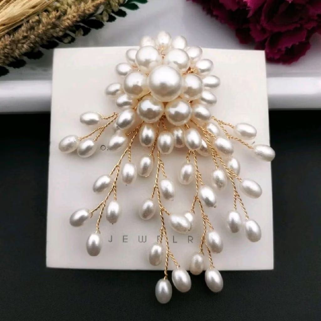 TERMURAH bros bunga mutiara korea / bros mutiara mewah / bros mutiara cantik / bros mutiara premium 