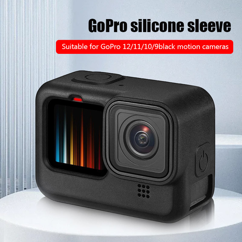 Gopro 12/11/10/9 Black Soft Silicone Case Gopro Motion Camera Silicone Protective Full Cover Shell C