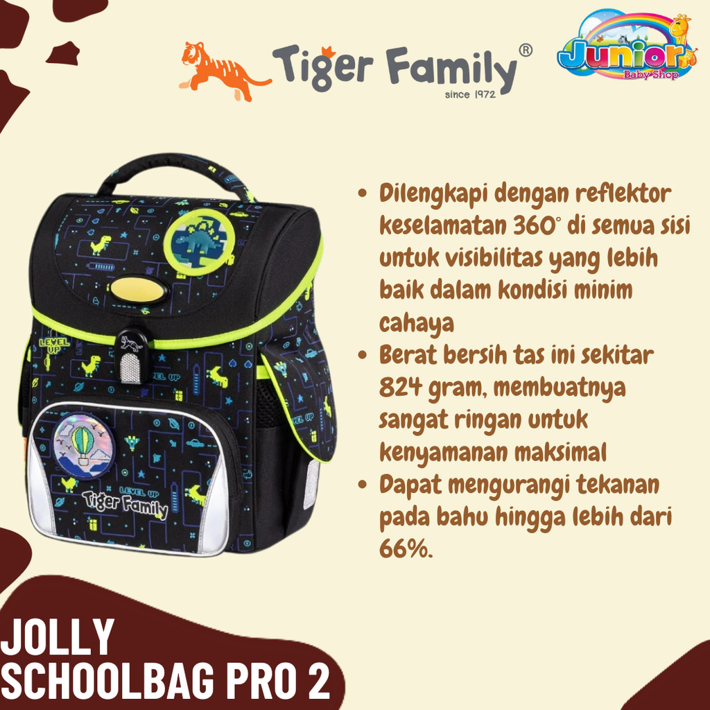 Tiger Family Jolly Schoolbag Pro 2 - Tas Ransel Anak