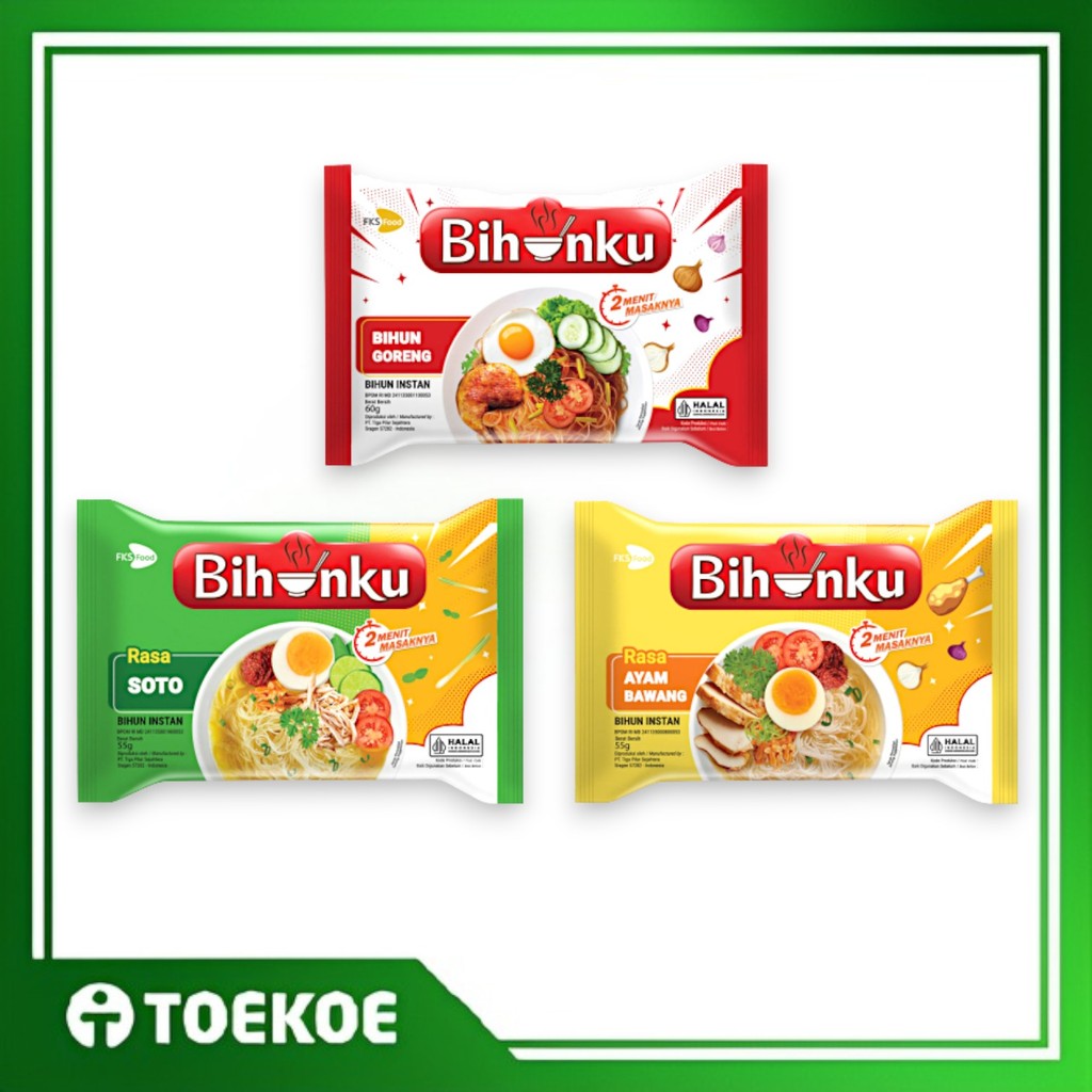 TOEKOE Bihunku Mie Bihun Instan [Isi 5pcs] Rasa Ayam Bawang / Goreng / Soto