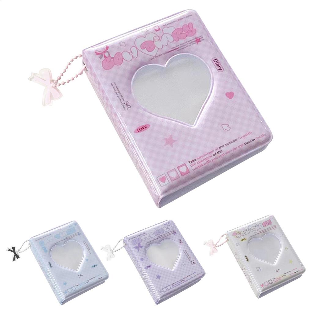 Photocard Holder Book Heart Hollow Photo Card Holder Collector Book 40 Pockets Waterproof Korean Pop