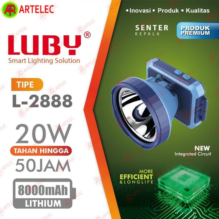 Senter Kepala Luby L-2888-L | L-2888K 20w HeadLight - Putih L2888L