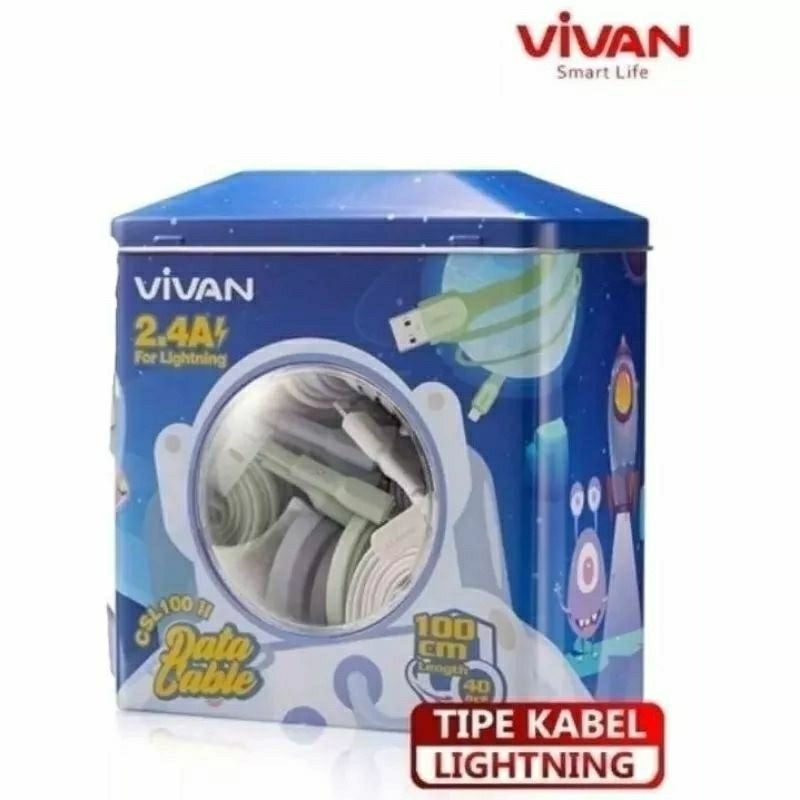Kabel Data Vivan CSL100 II IPHONE Lightning Data Cable Original