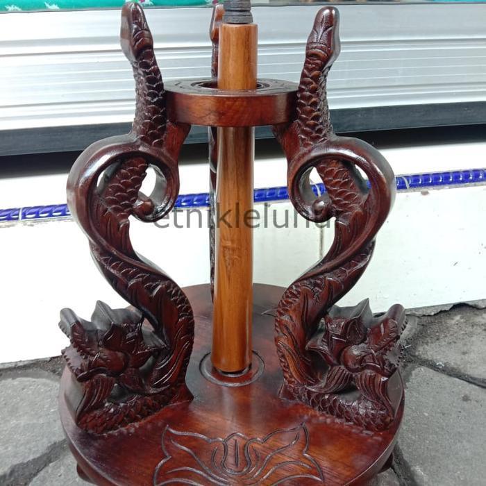 Jagrak Tombak Pusaka Ukir 3 Naga