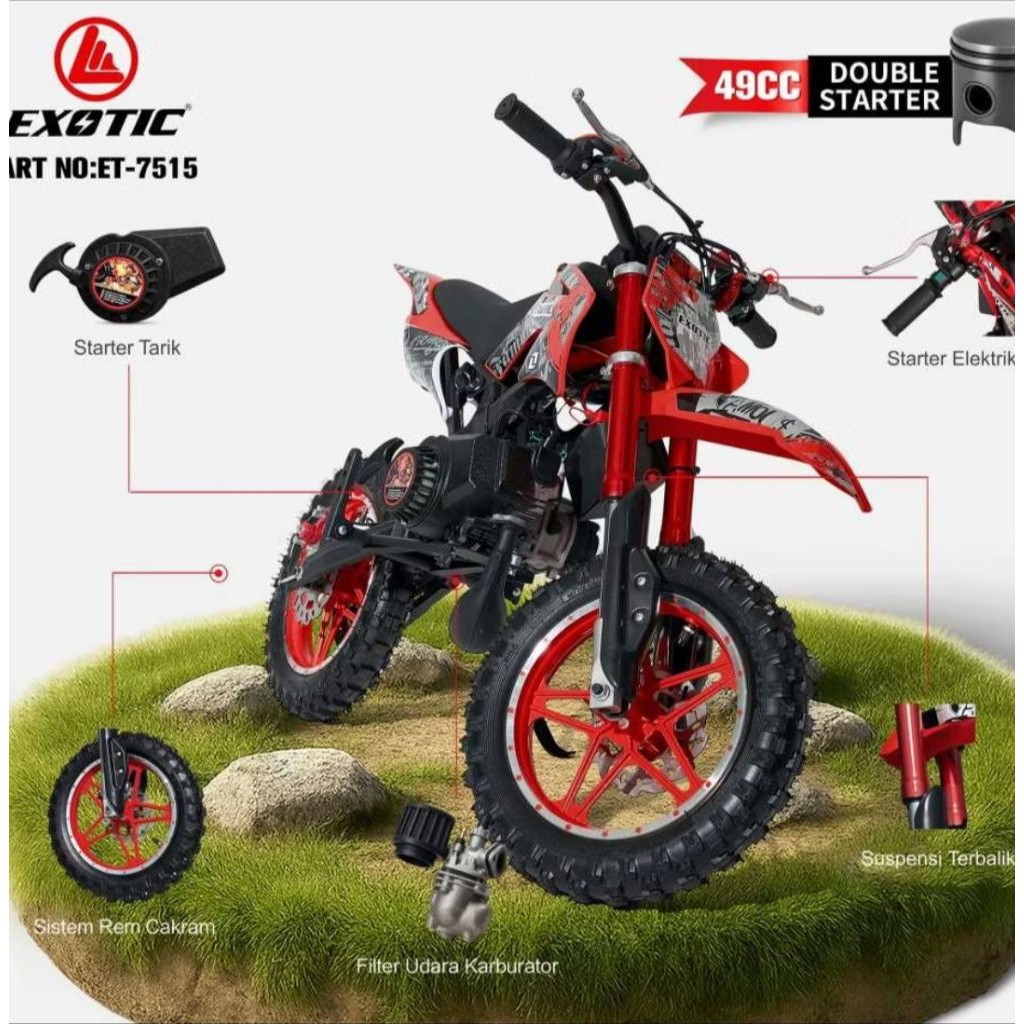 Trail Anak EXOTIC Double Stater ET - 7515 Double Stater MOTOR TRAIL MURAH