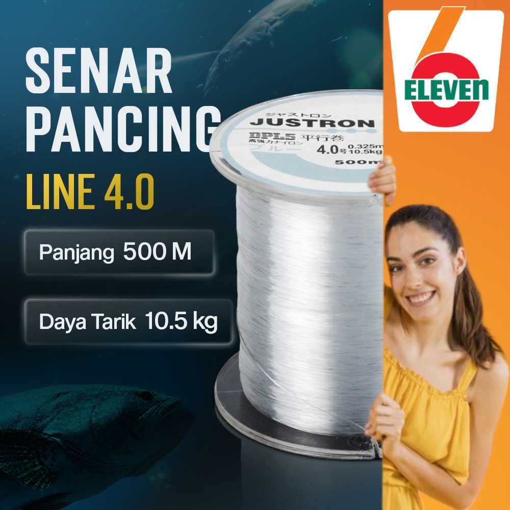 6ELEVEN - JUSTRON Senar Tali Pancing Nylon Series 500M - MR-500M