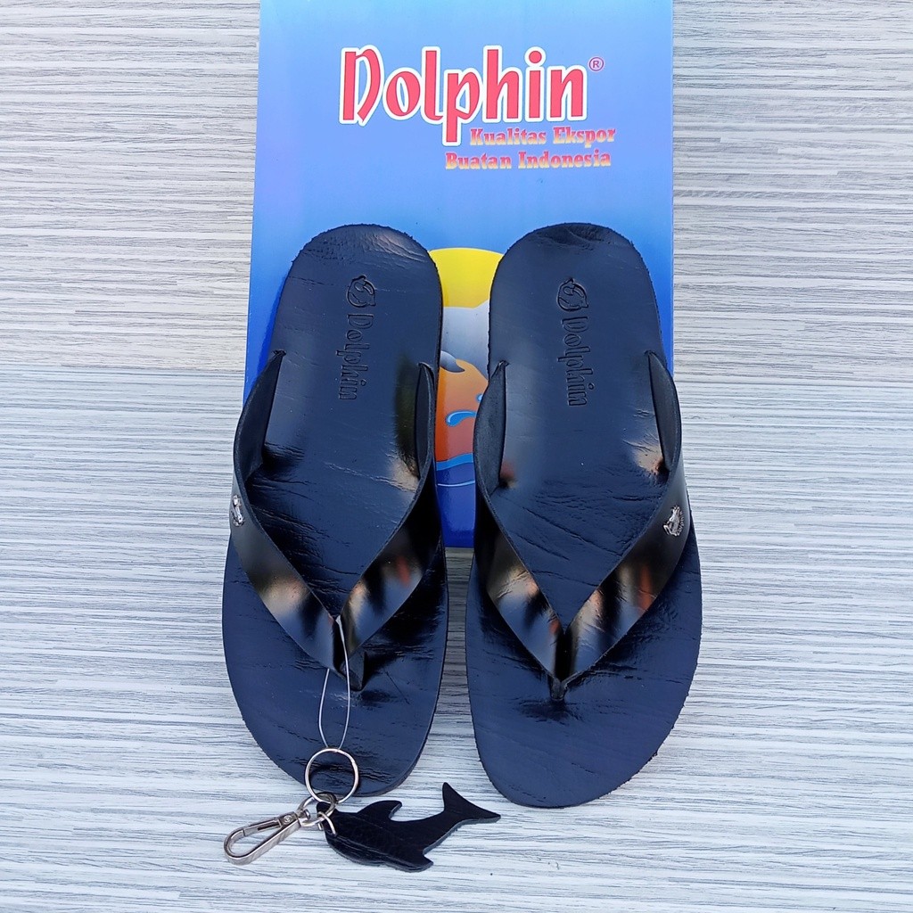 Dolphin sandal jepit pria kulit asli Lyndon sandal kulit pria dolphin original model terbaru