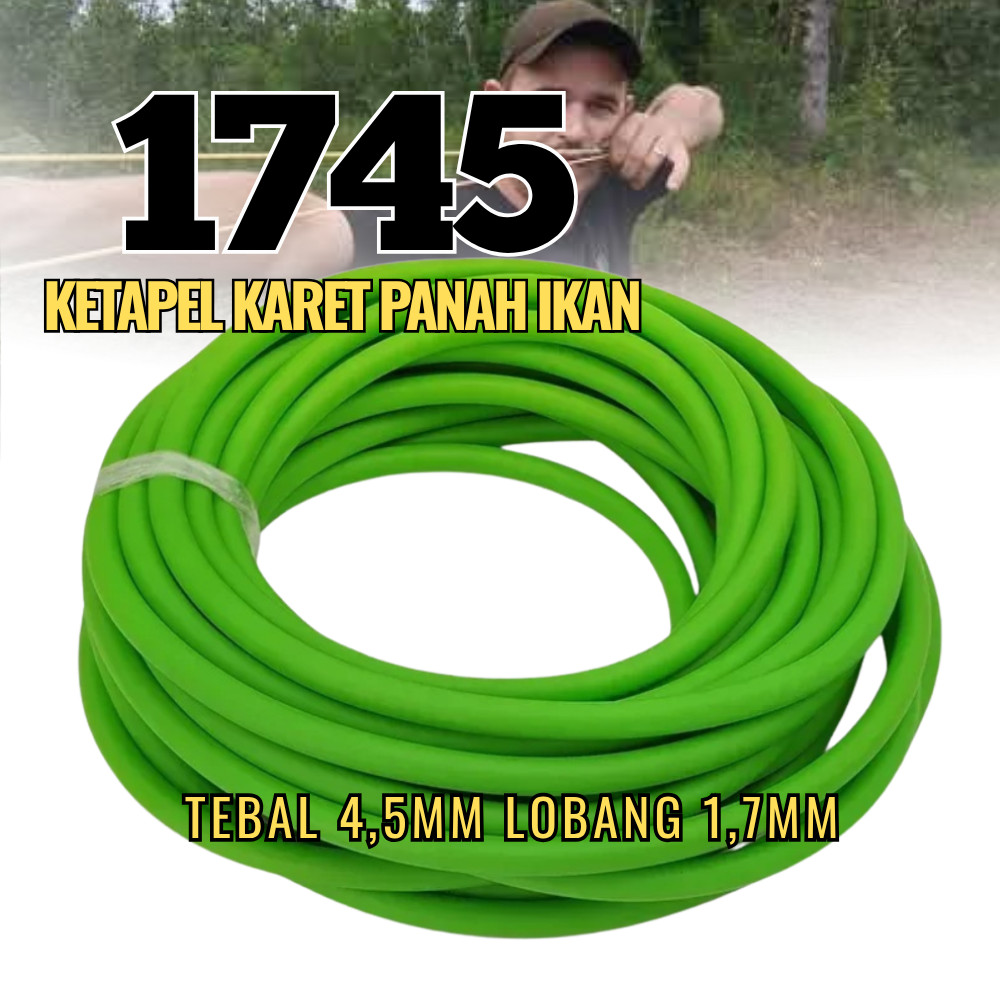 Karet Panah Ikan 1745 Speargun 4.5mm Tebal Merah Muda Lobang 1.7mm Ketapel Ikan Panah Slingshot Rubb