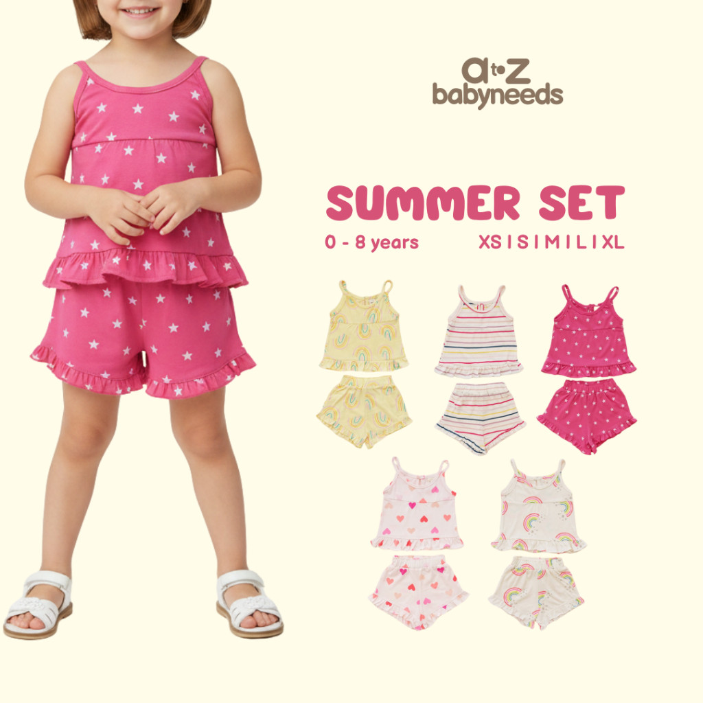 Azbabyneeds - Baju Anak Perempuan Setelan Anak Perempuan Daily - Summer Set
