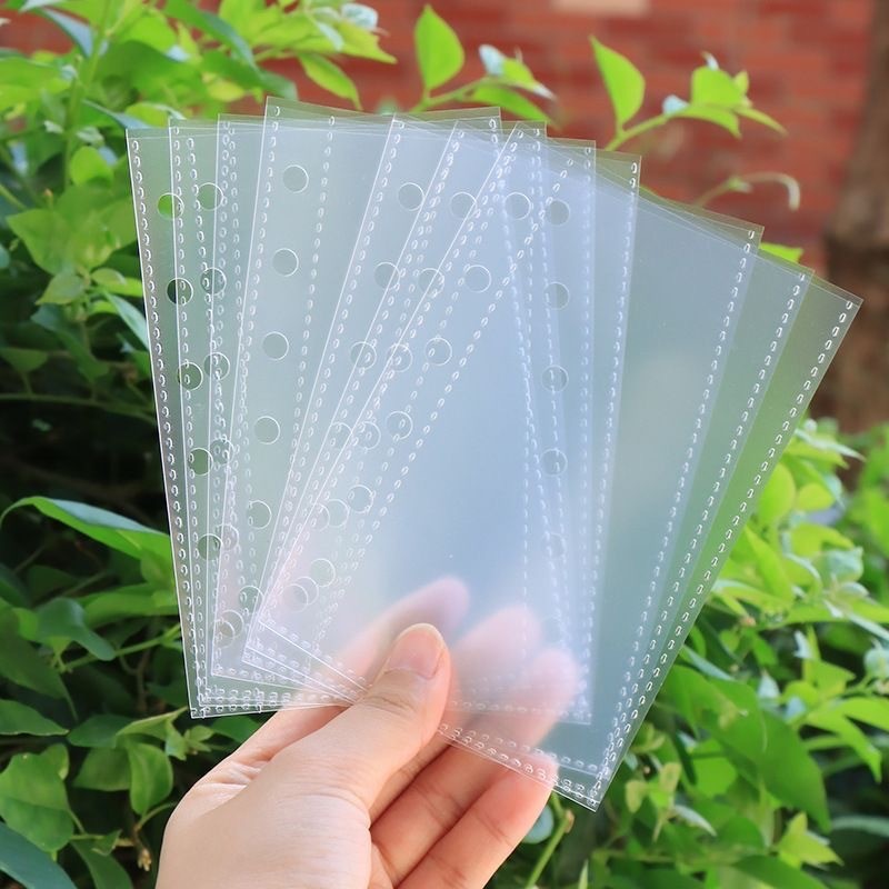 A7 6Holes Loose Leaf Ledger Cover Transparency PVC Notebook Loose leaf Shell Three Fold Mini Noteboo