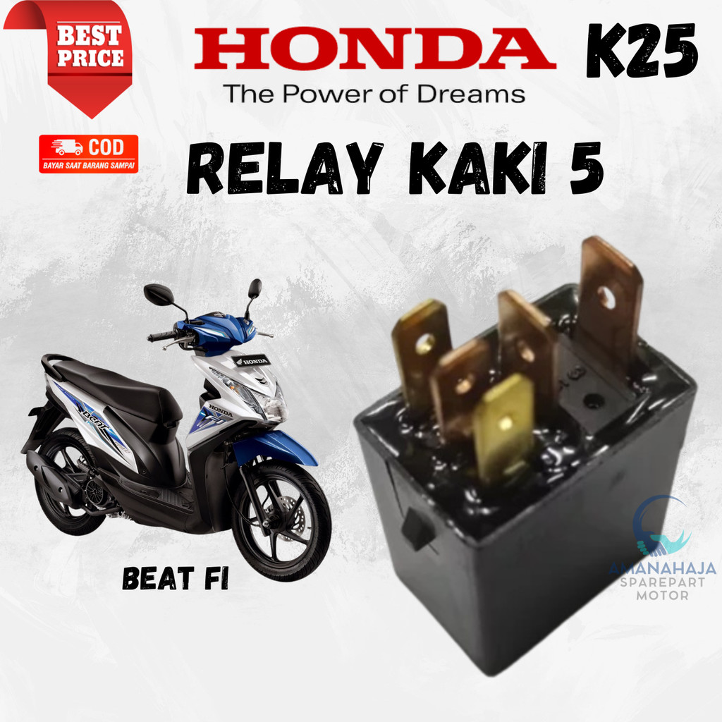 ( GARANSI ) ORI RELAY KAKI 5 MOTOR  BEAT F1 (K25) | SPAREPART ORIGINAL  SUKU CADANG SEPEDA MOTOR