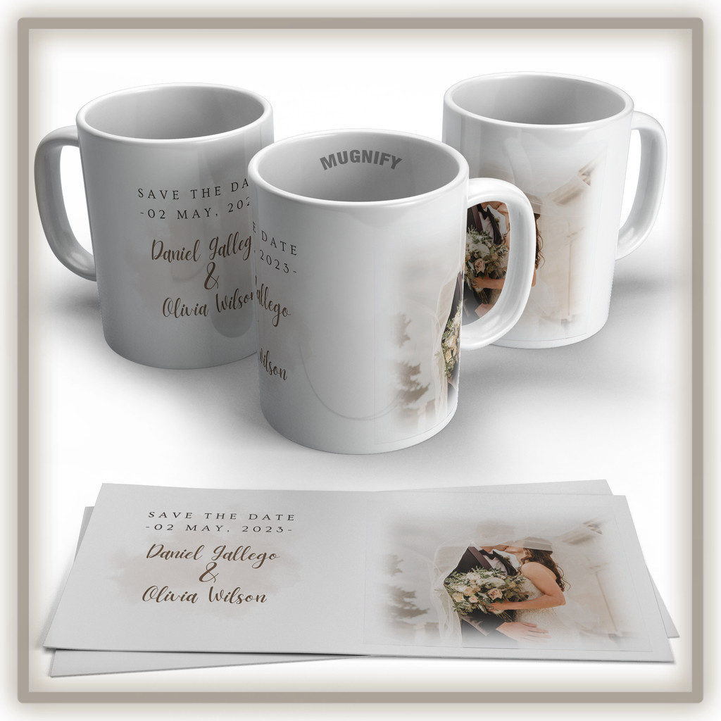 Souvenir Pernikahan Gelas Mug Custom Unik | Hadiah Cantik Elegan