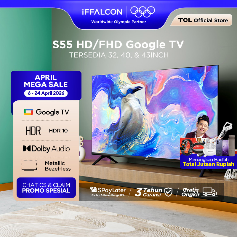 iFFALCON by TCL S55 Series Google TV (Android 14) Smart Digital - HD/FHD - HDR 10 - Dolby Audio - Go