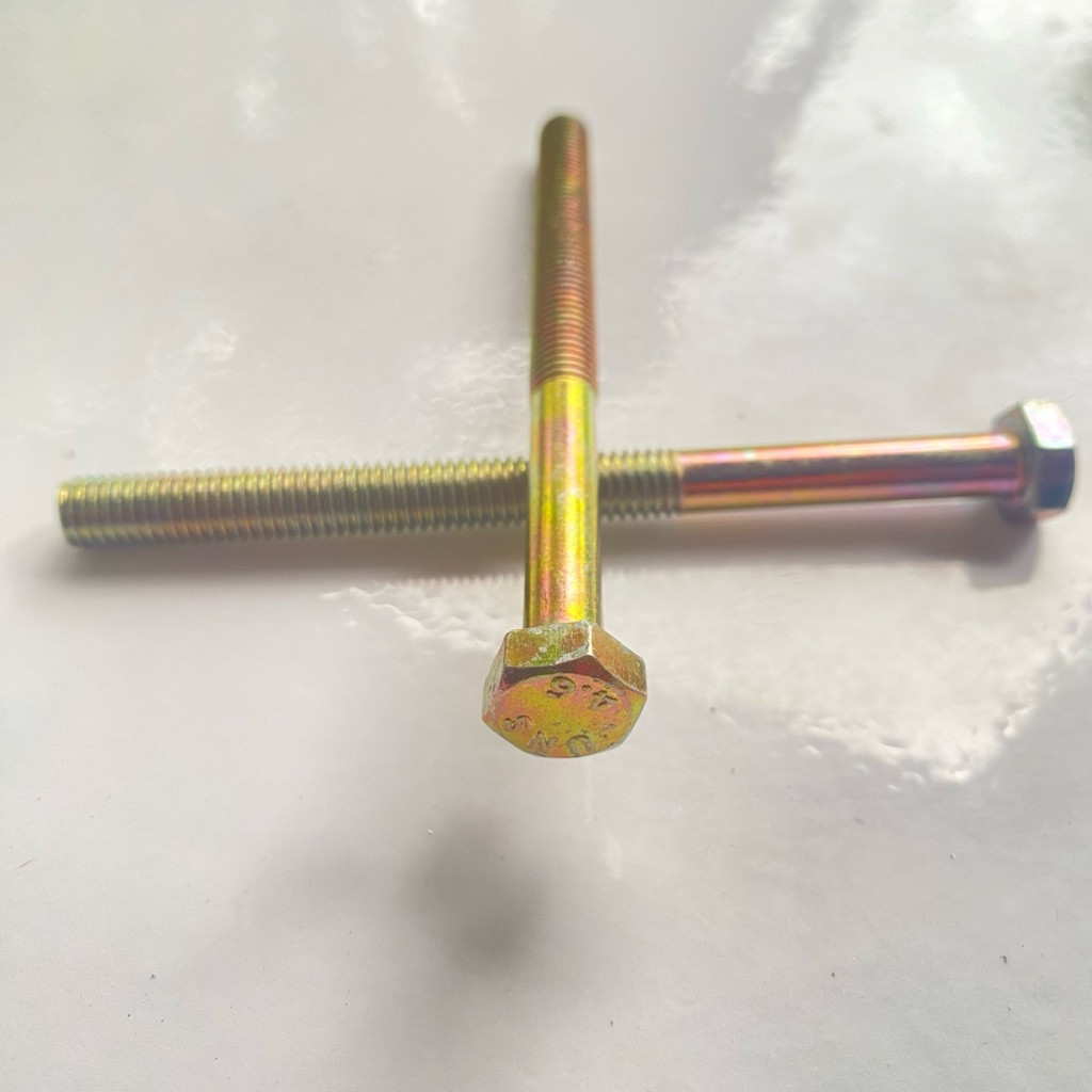 Baut + mur kuning 8x100 Baut 12 panjang 10cm