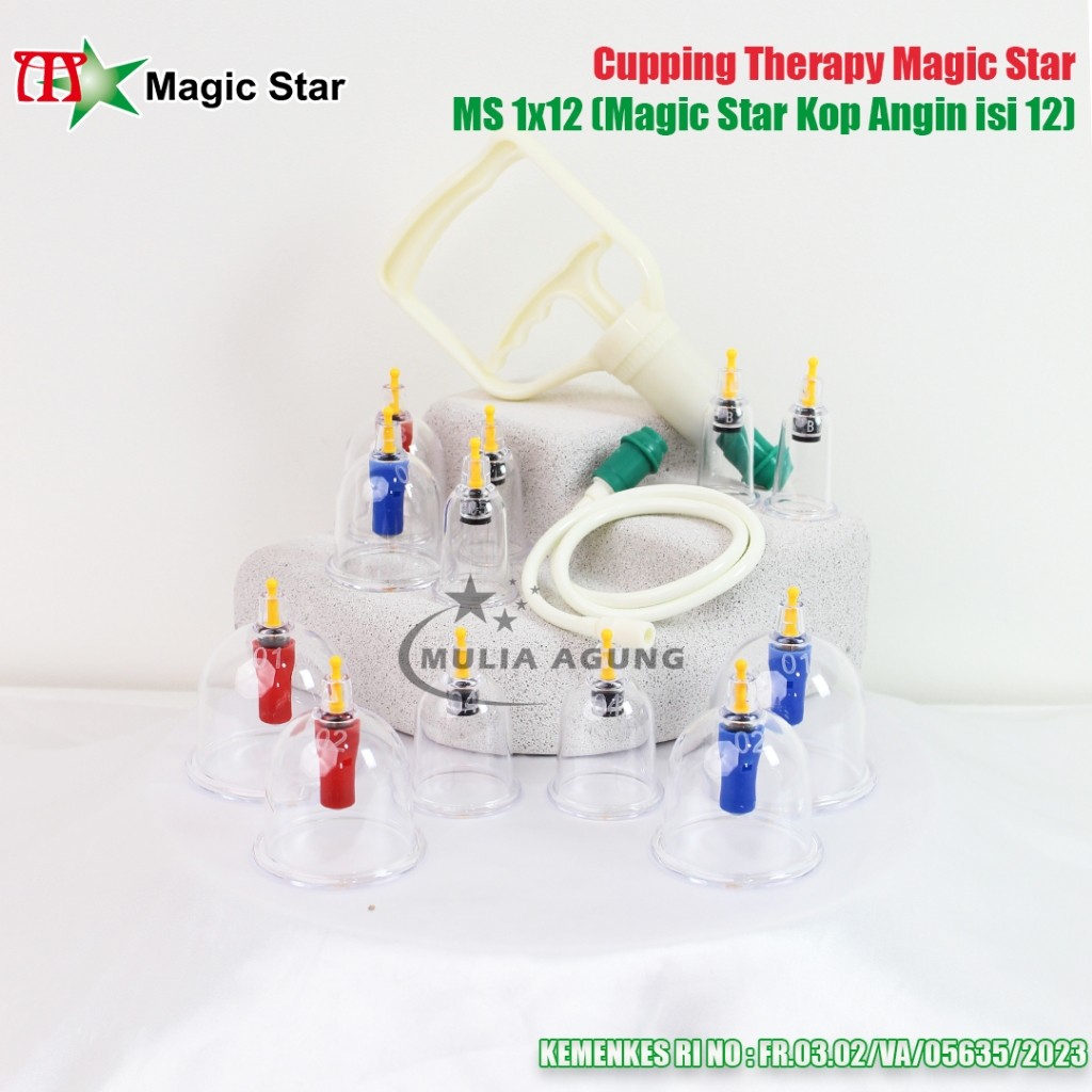 READY Kop Angin Isi 12 Kop Original Murah Tebal Lengkap / Alat Bekam isi 12 pcs Magic Star Cupping T