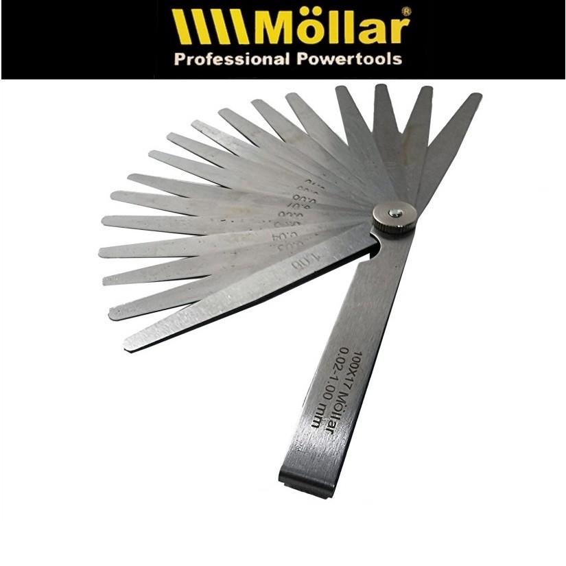 feeler gauge pengukur stel klep feler stel klep fuller blade 17 Pcs - Feeler Gauge 0.02 - 1 mm