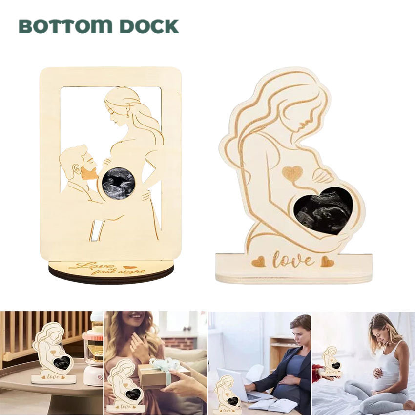 Bingkai Foto USG Bayi Frame Kayu Unik Pajangan Ibu Hamil Kado Lahiran Souvenir Premium