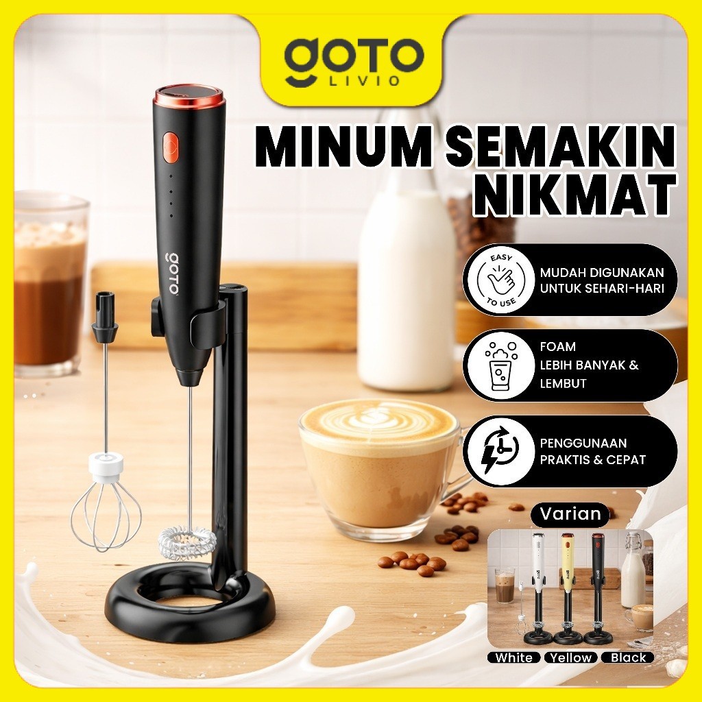 Goto [COD] Cremo Hand Mixer Mini Milk Frother Elektrik Alat Pengocok Telur USB Rechargeable Free Sta