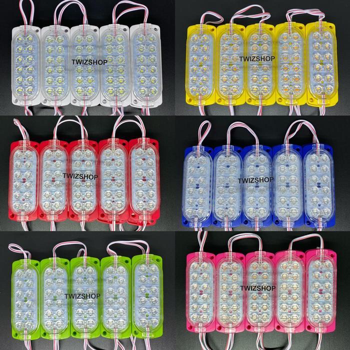 (Isi 10 pcs) Lampu LED Ultrasonic 12 Mata (2x6) 12 Volt 24 Volt / LED Ultrasonic 2x6 Mata DC 12V 24V
