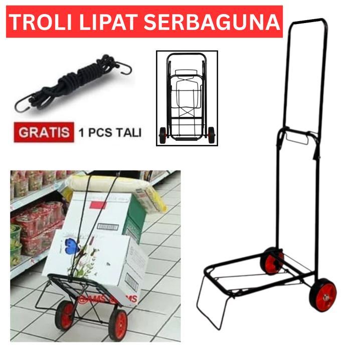 Troli Alat Angkut Barang Galon Gas Kardus Tabung Oksigen Lipat Trolley Besi